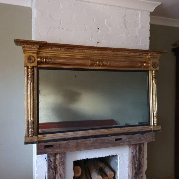 English Giltwood Overmantel Mirror Circa 1835