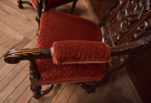 Pair Of Victorian Oak Arm Chairs SAI2714 - Image 5