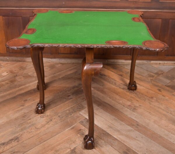 Edwardian Carved Mahogany Fold Over Card Table SAI2078 - Image 10