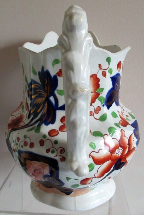 Antique Victorian Gaudy Welsh "Barmouth" Pattern Pottery Jug - Image 2