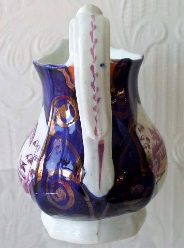 Antique Victorian Gaudy Welsh "Chinoiserie" Pattern Porcelain Cream Jug - Image 2