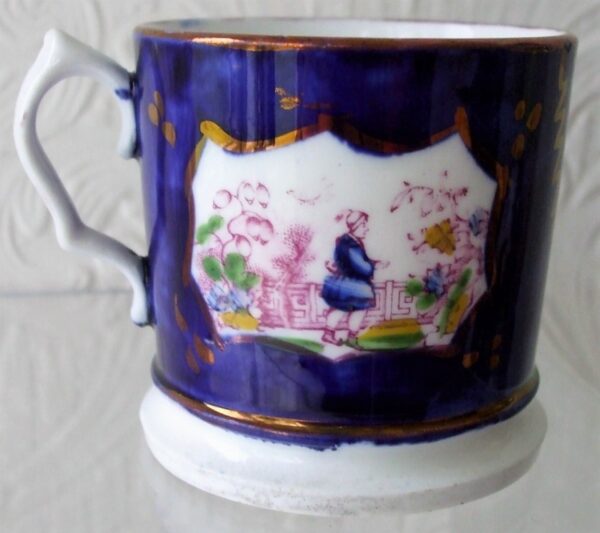 Antique Victorian Gaudy Welsh "Chinoiserie" Pattern Porcelain Mug - Image 3