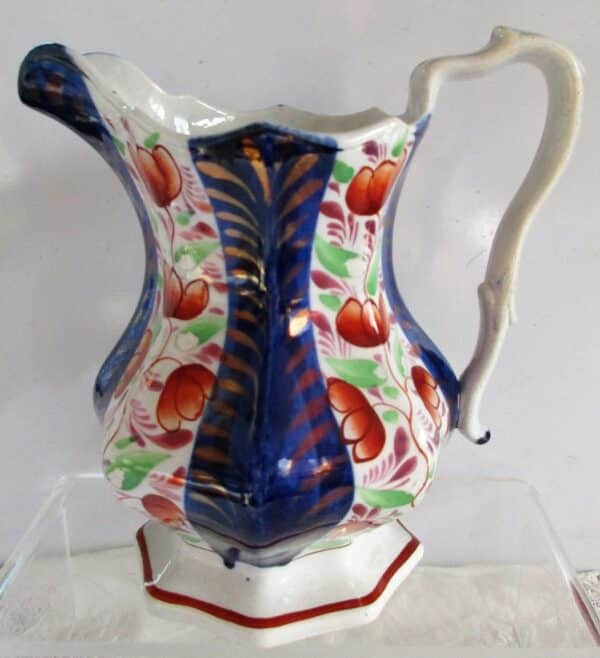 Antique Victorian Gaudy Welsh "Conwy" Pattern Pottery Jug
