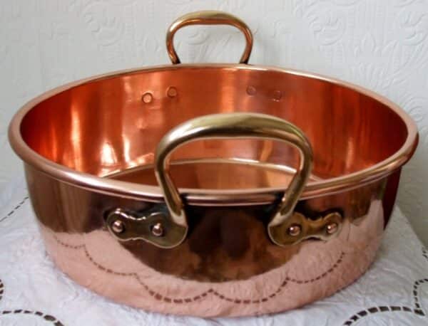 Antique English Victorian Copper Cream Setting Pan - Image 2