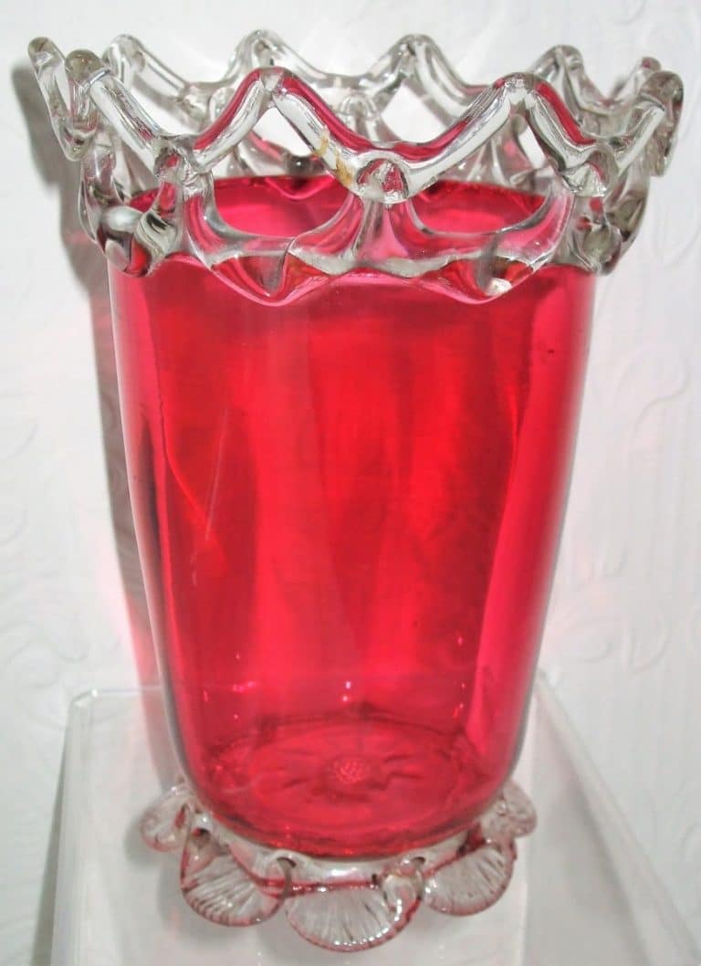 Antique English Victorian Cranberry Glass Vase Antique Antique Glassware Cranberry Glass Vase