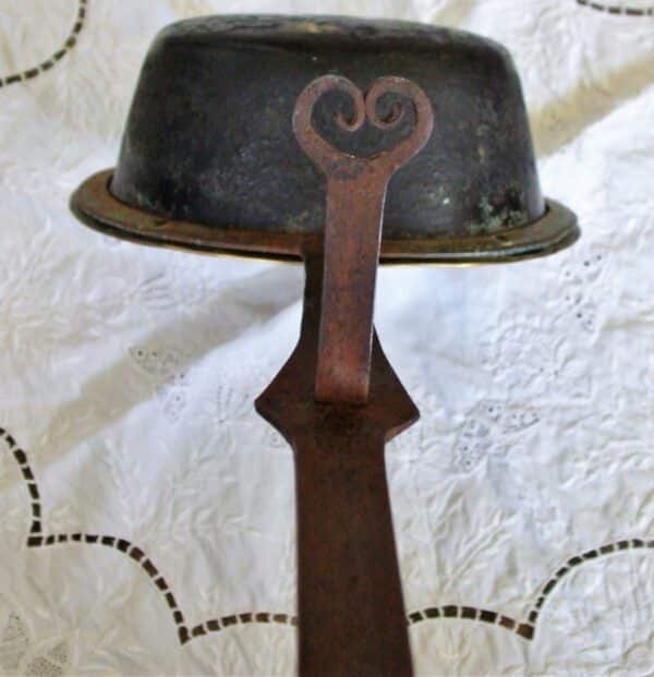 Antique English Georgian Brass Down-hearth Skillet - Image 8