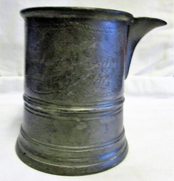 Antique English Victorian Pewter Pint Tavern Jug ~ Elephant & Castle ~ Tunbridge Wells - Image 5