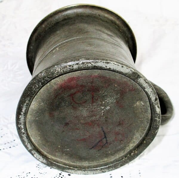 Antique English Victorian Pewter Half Pint Grain Measure - Image 5