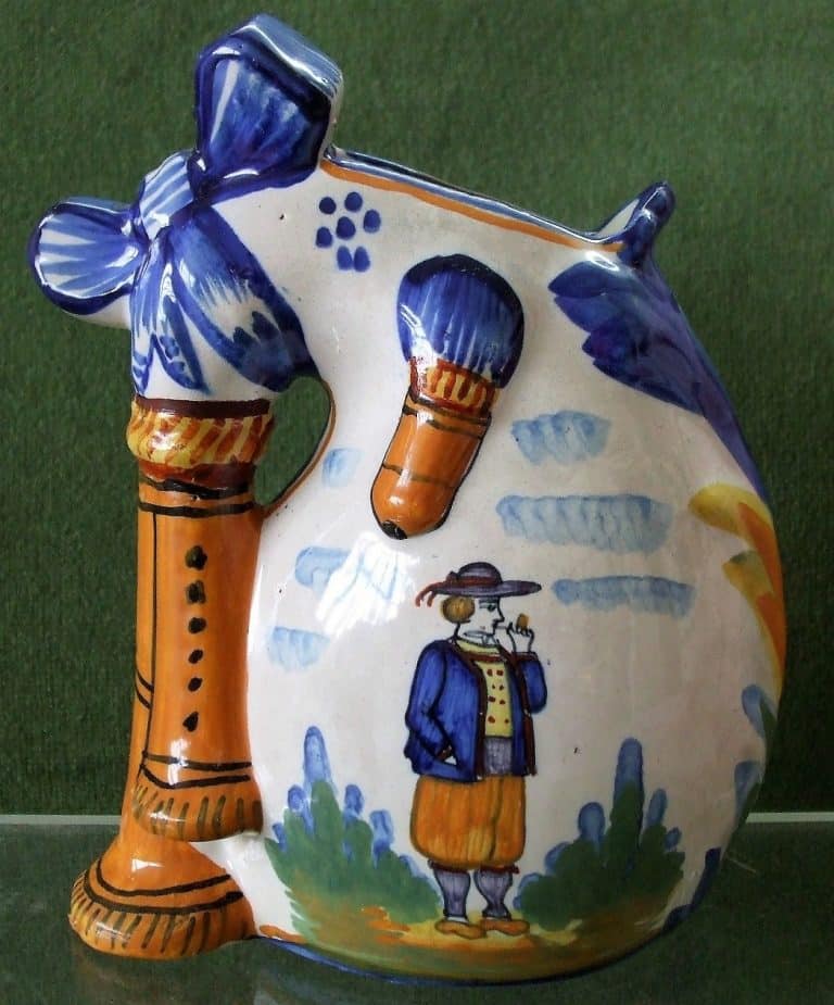 Vintage Henriot Quimper French Faience “Biniou” Vase Faience Vintage Henriot Quimper Biniou Vase