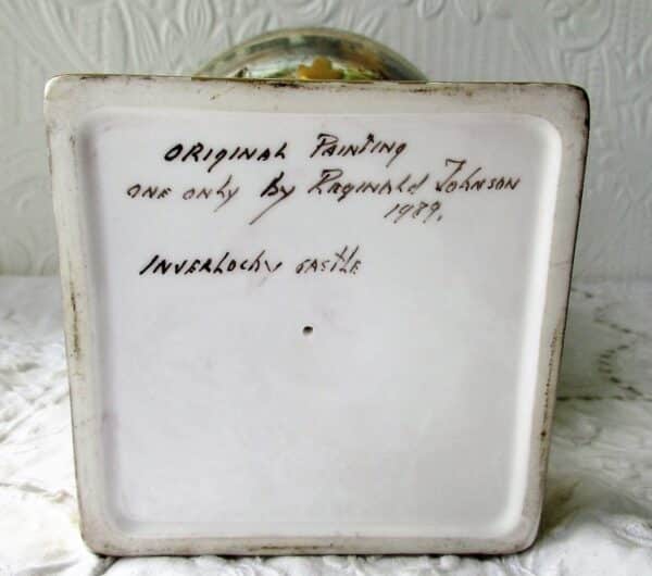English Hand-Painted and Gilded Porcelain Vase ~ "Inverlochy Castle" ~ Reginald Johnson - Image 5