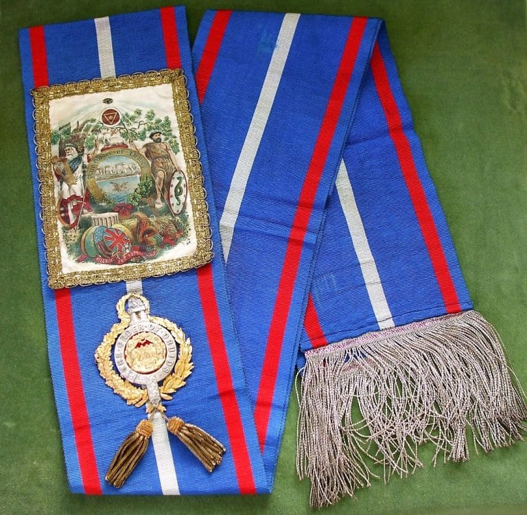 Antique English Ceremonial Sash ~ The Order of Druids Antique Antique Textiles Order of Druids Sash