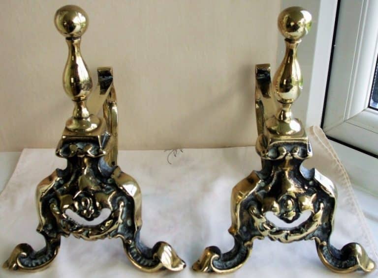 Pair Brass Andirons