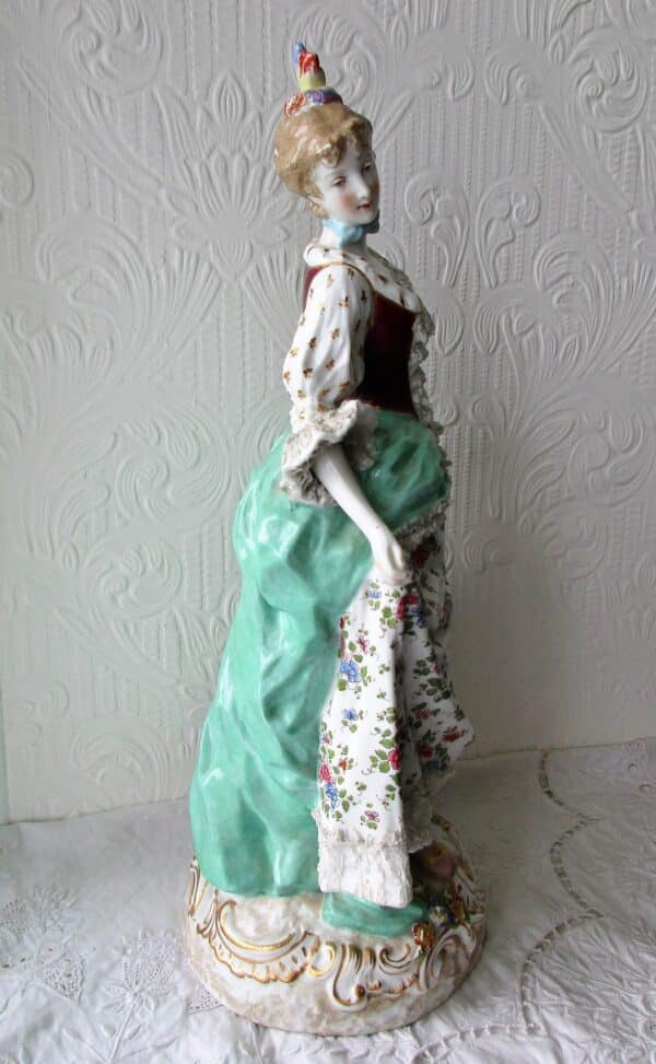 Pair of Antique "Dresden" Porcelain Figurines ~ "A Gallant and his Lady" - Image 8