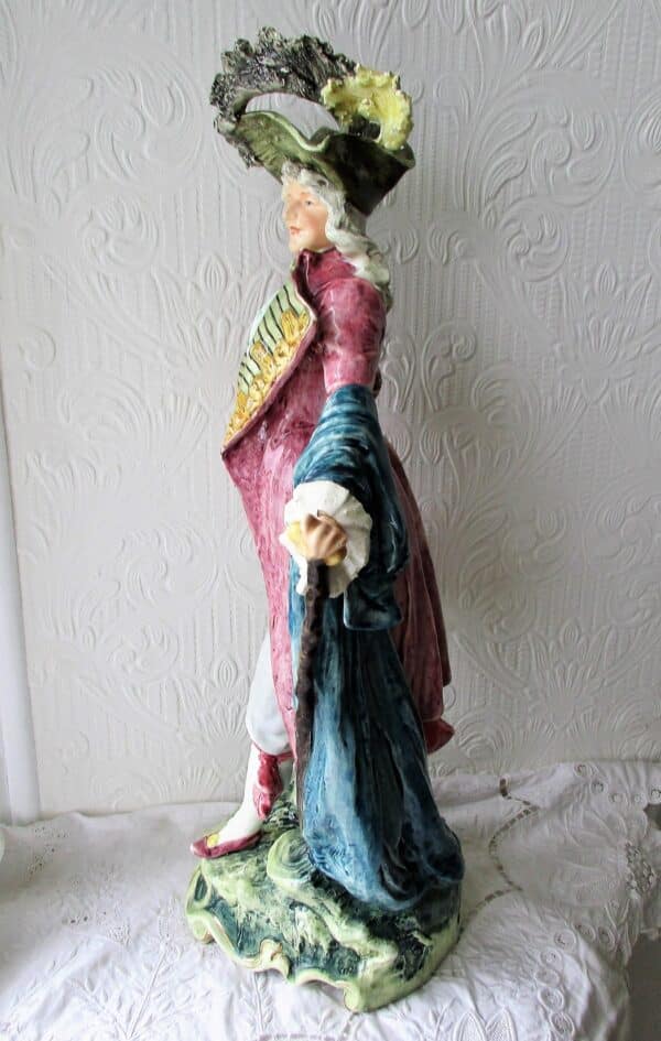 Pair of Antique French Faience Figurines " A Gallant and his Lady" - Image 6