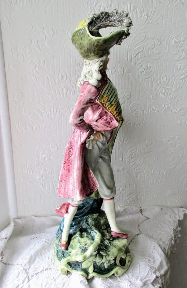 Pair of Antique French Faience Figurines " A Gallant and his Lady" - Image 8