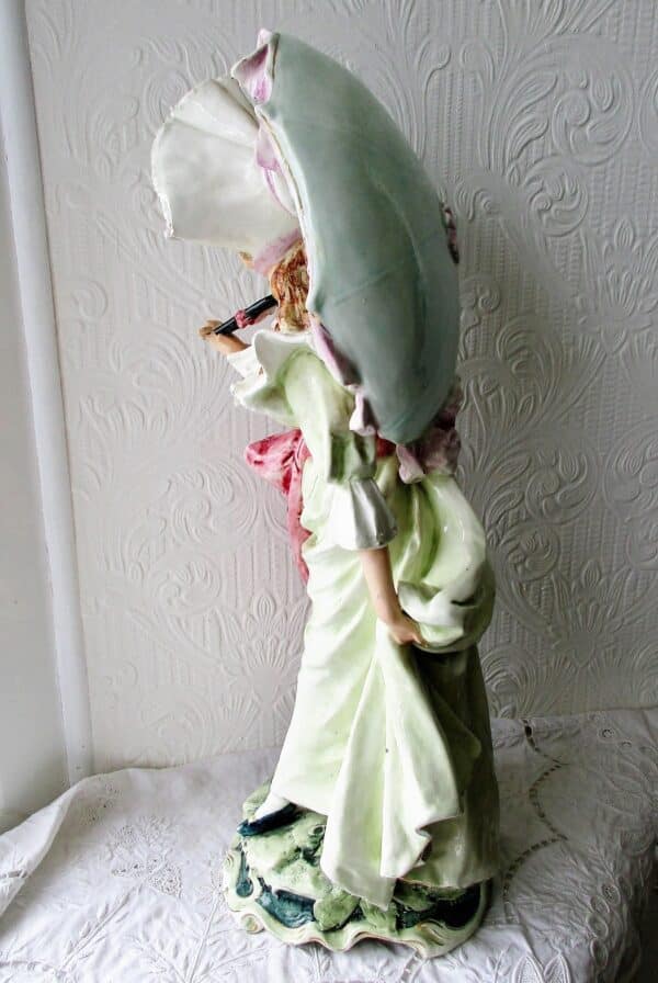 Pair of Antique French Faience Figurines " A Gallant and his Lady" - Image 11