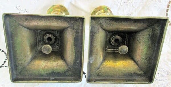 Pair of Antique English Georgian Brass Candlesticks - Image 6