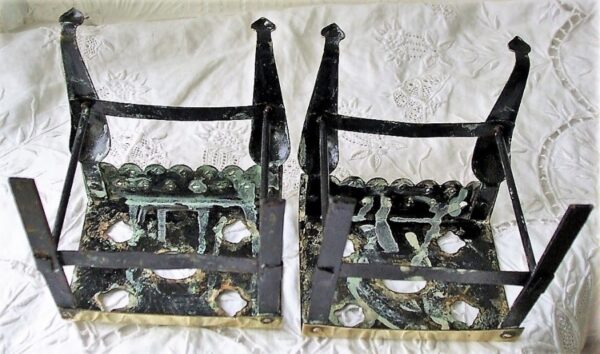 Pair of Antique English Victorian Miniature Brass Footmen - Image 5