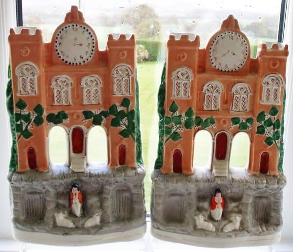 Antique English Victorian Staffordshire Pottery Castle ~ H a3202 - Image 6