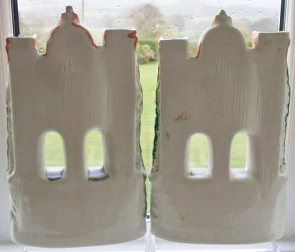 Antique English Victorian Staffordshire Pottery Castle ~ H a3202 - Image 7