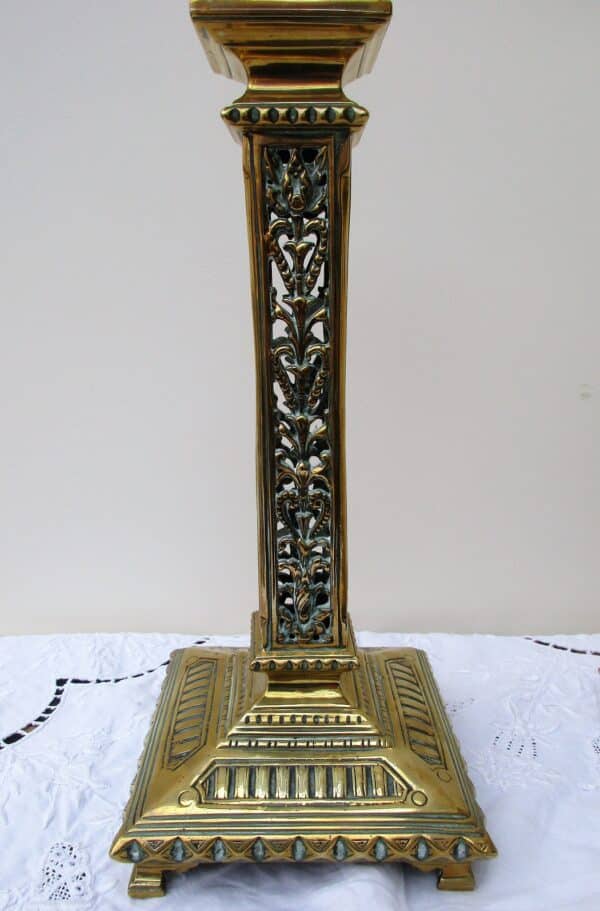 Pair of Antique French "Belle Époque" Cast Brass Candlesticks - Image 2