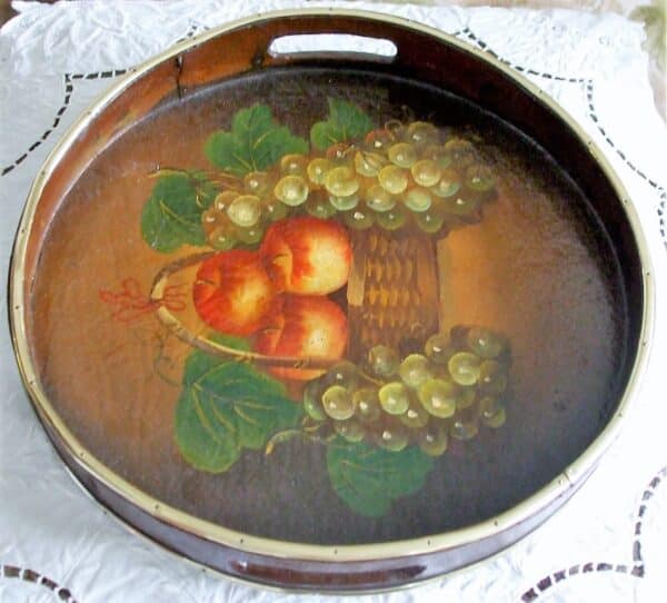 Antique English Victorian Papier-mâché Waiter / Tray - Image 4