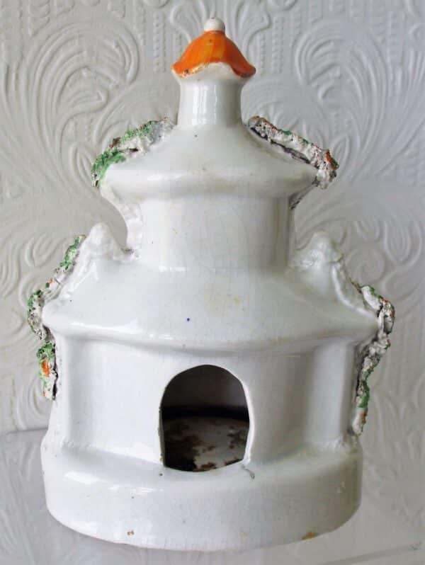 Antique English Victorian Staffordshire Pottery Pastille Burner ~ H a3237 - Image 3