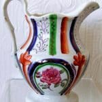 Pink Rose and Stripe Jug