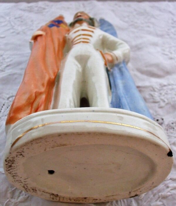 Antique English Victorian Staffordshire Reversible Pottery Portrait Figure ~ "English Sailor / French Soldier" ~ H 813a - Image 5