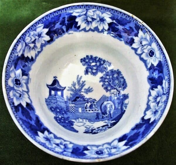 Antique English Georgian Blue and White Transfer Tureen and Cover ~ "Elephant" ~John Rogers and Son - Image 5
