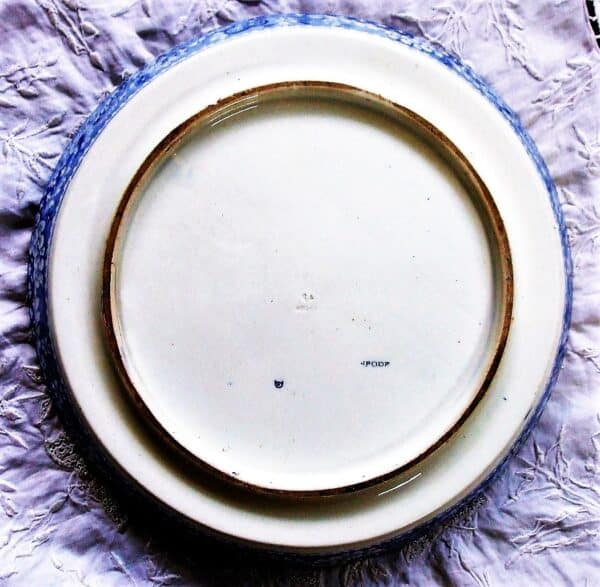 Antique English Georgian Blue and White Transfer Tazza ~ "Castle" ~ Spode - Image 4