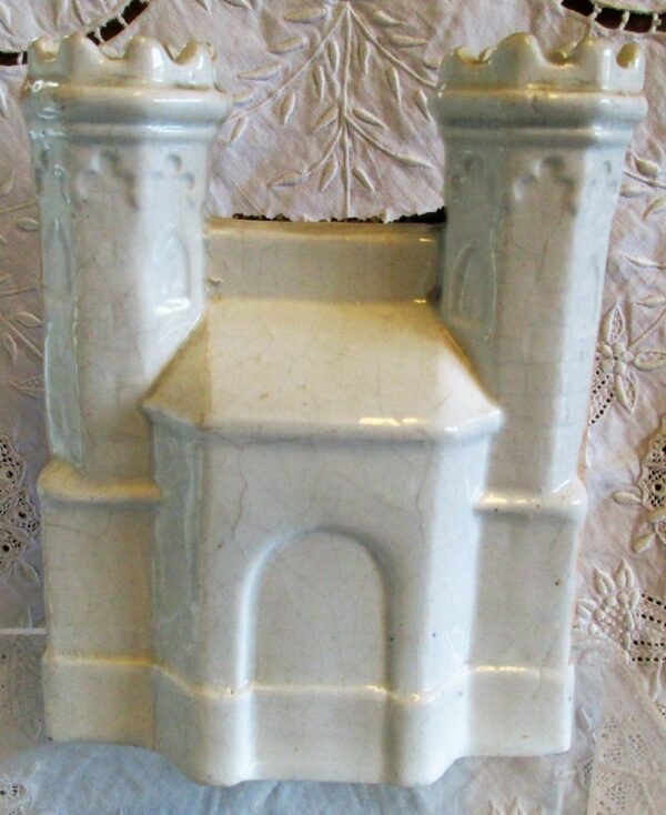 Antique English Victorian Staffordshire Pottery Gothic Castle - Image 3