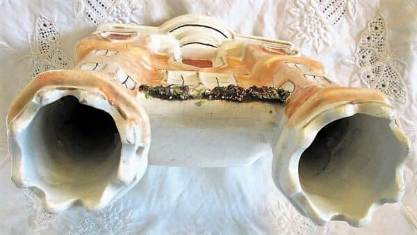Antique English Victorian Staffordshire Pottery Gothic Castle - Image 6