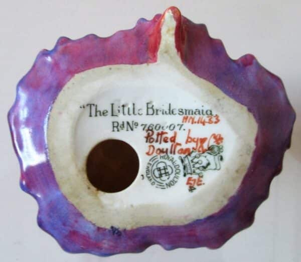 Vintage Royal Doulton English Porcelain Figurine " The Little Bridesmaid" ~ HN 1433 - Image 5
