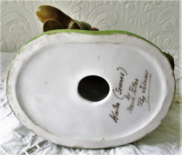 Set of Four English Studio Pottery Porcelain Figurines ~ "The Seasons" ~ Reginald Johnson - Image 6