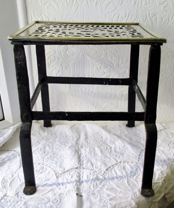 Antique English Victorian Brass Trivet / Kettle Stand - Image 3
