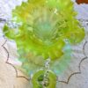 Antique English Victorian Green Vaseline Glass Epergne - Image 5