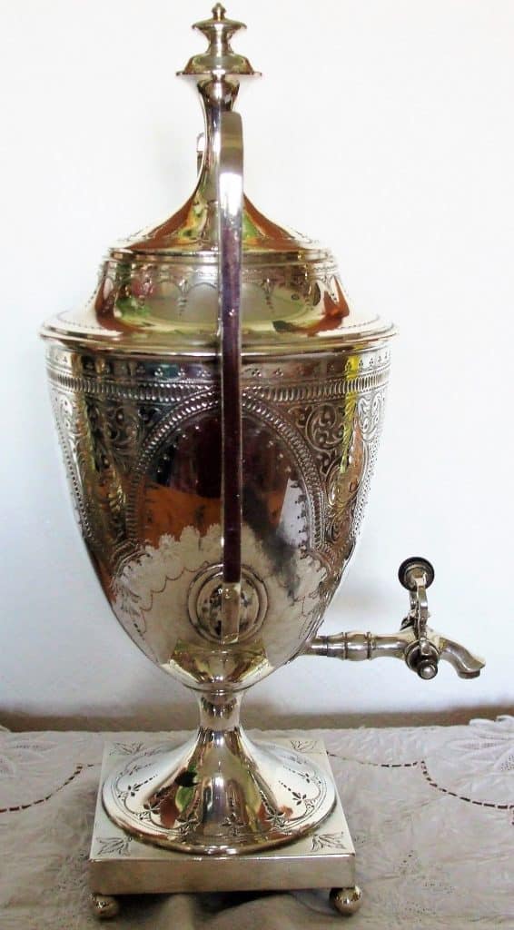 Antique English Edwardian Walker & Hall Silver Plated Samovar - Image 2