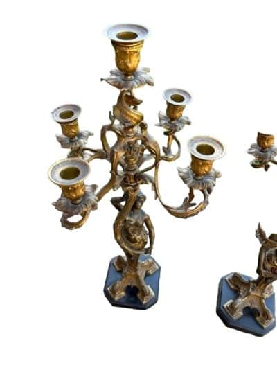 Antique a Pair Baroque Bronze Candelstick - Image 4