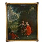 18th Century French Oil on Canvas Painting Antique Art