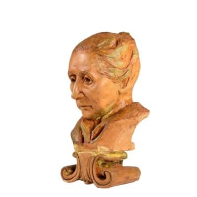 18th Century Terracotta Head Sculpture, Signed Bernardi