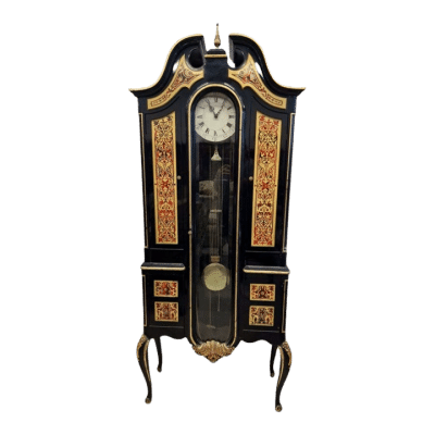 19th Century French Baulle Floor Clock With Drawers
