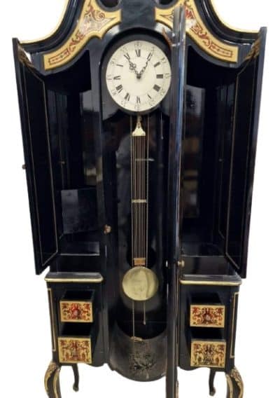 19th Century French Baulle Floor Clock With Drawers - Image 5