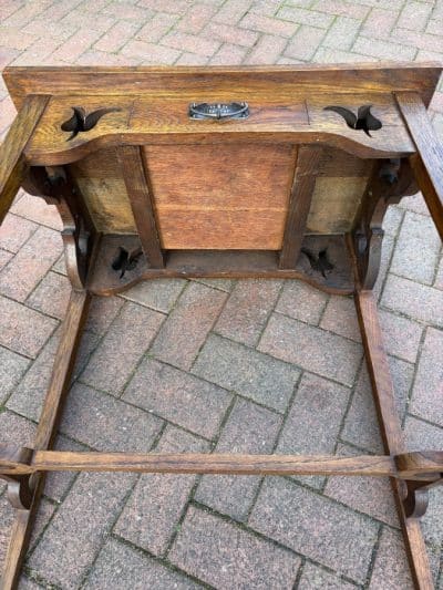 Arts & Crafts Oak Consol Table - Image 9