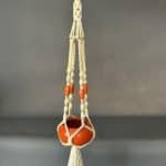 Mid Century Macrame Hanging Planter ceramic bowl Antique Ceramics