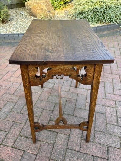 Arts & Crafts Oak Consol Table - Image 6