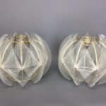 Pair of Paul Secon for Sompex Pendant Shades Mid Century 1960’s Ceiling Lights Antique Lighting