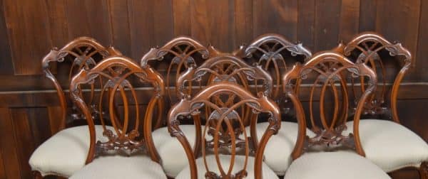 Set Of 8 Victorian Walnut Dining Chairs SAI3016 - Image 2