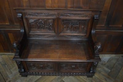 Victorian Oak Monk Bench SAI3505 - Image 6
