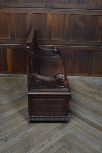 Victorian Oak Monk Bench SAI3505 - Image 9